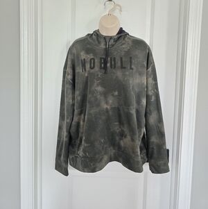 NWOT NOBULL Black and Green Tie Dye Hooded Sweatshirt Sz Large